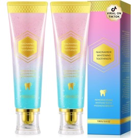 Niacinamid Whitening Zahnpasta, 2 Stück – Intensive Niacinamid-Zahnpasta für frischen Atem, entfernt Flecken
