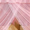 Luxury Princess Three Side Openings Post Bed Curtain Canopy Netting