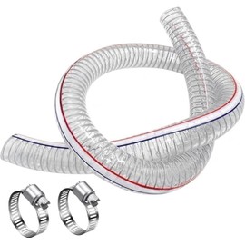 PEISONGFEI 3/4 Inch ID x 1 Inch OD Heavy-Duty Steel Wire vacuum Suction Flexible Hose High Pressure UV Chemical Resistant Thick Vinyl Tube, Bilge Pump Hose,10FT