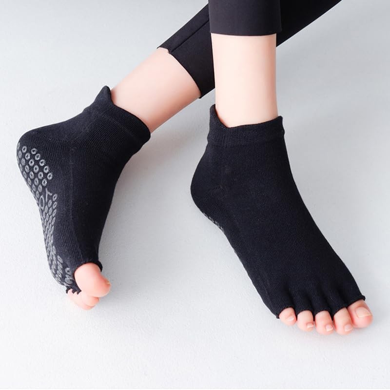 aoozleny Half Toe Non-slip Grip Socks -Five Finger Fitness Socks