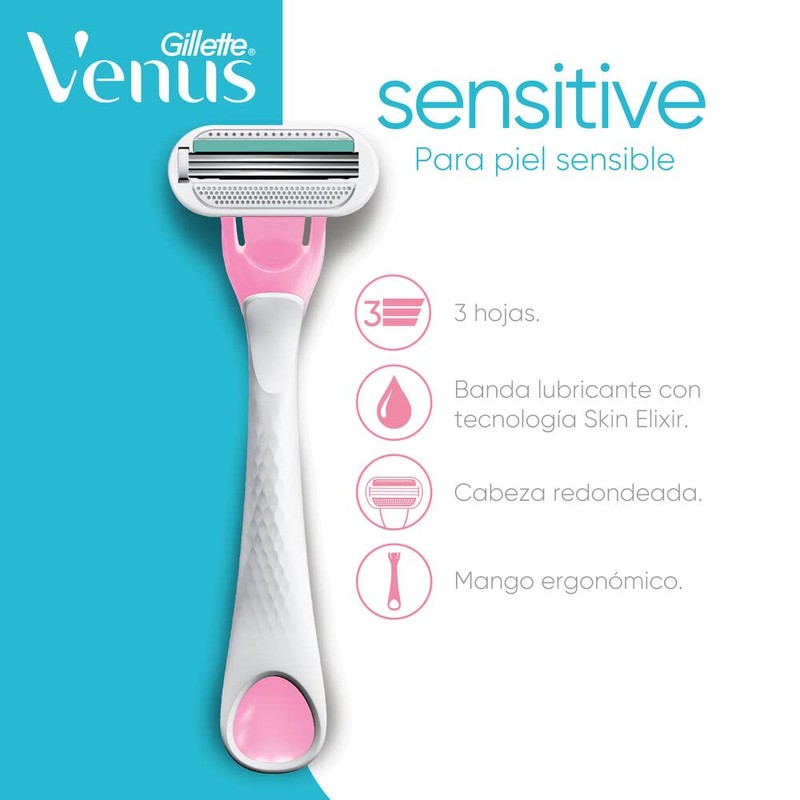 Venus Kit Venus Rastrillo para Afeitar Sensitive Desechable 2 Unidades
