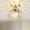 COOINJOY Modern LED Crystal Chandeliers Ceiling Light Fixture, Semi Flush