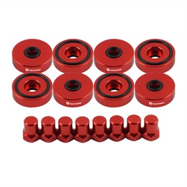 Bevinsee 16PCS Valve Cover Washer Seals Bolt Nuts Kit Compatible with Honda B series B16 B18 VTEC Engines Compatible with Civic Si 1999-2000 Prelude DOHC Compatible with Acura Integra 1990-2001 Red