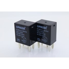 (x2) PC785-1C-12S-R-X-2 | 5 Pin, SPDT 12VDC Coil, 35Amp, ISO 280 Sealed Automotive PlugIn Relay, w/Resistor | Cross: Song Chuan 301-1C-S-R1-12VDC, Omron G8V-1C7-R-DC12 & G8V-RH-1C7T-R-DC12