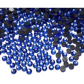 Perlin Hot Fix 4 mm Glass Flat Back Rhinestones SS16 2880 Pieces Hotfix Stones Round Crystal Gemstones 3.4 ~ 4 mm (Sapphire Blue)
