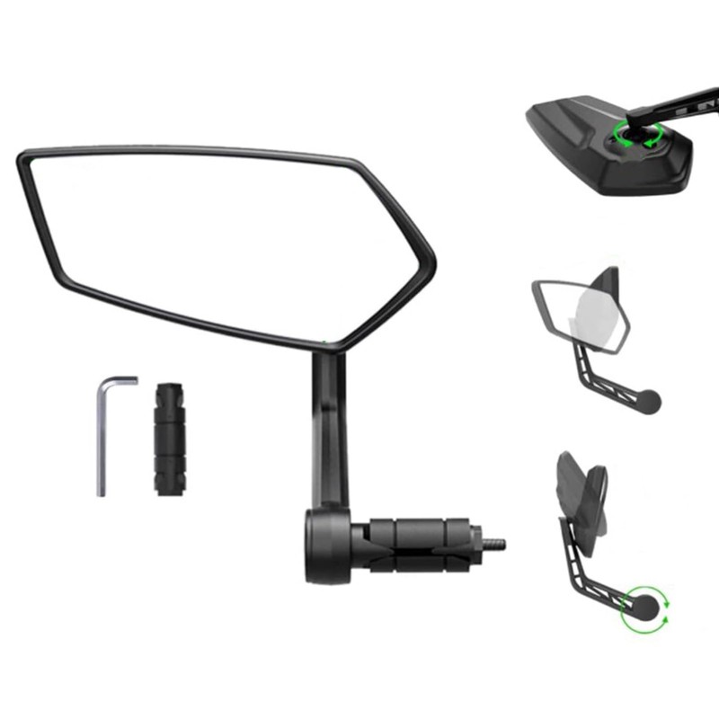 Espejo Izquierdo Giratorio y Antivibración para Bicicleta de Montaña, Espejo