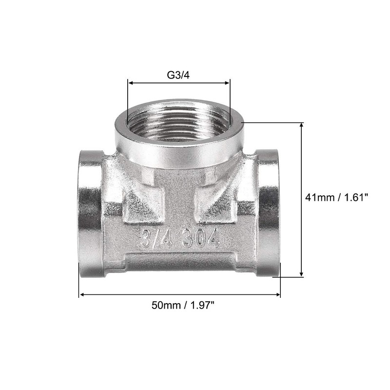 sourcing map Stainless Steel 304 Cast Pipe Fitting G3/4 Female