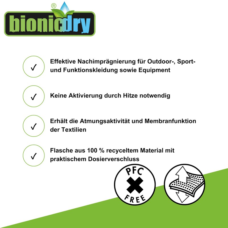 bionicdry Wash-In Waterproofer for Outdoor Clothing, Sportswear and Functional Clothing