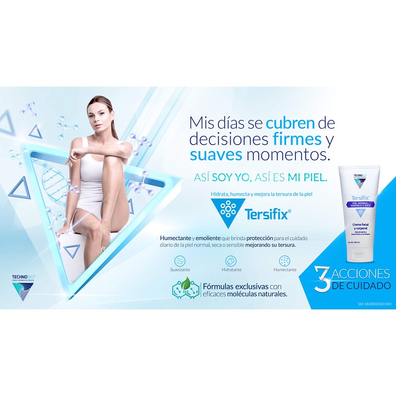 TERSIFIX - Crema corporal hipoalergénica de alta absorción, 200ml -