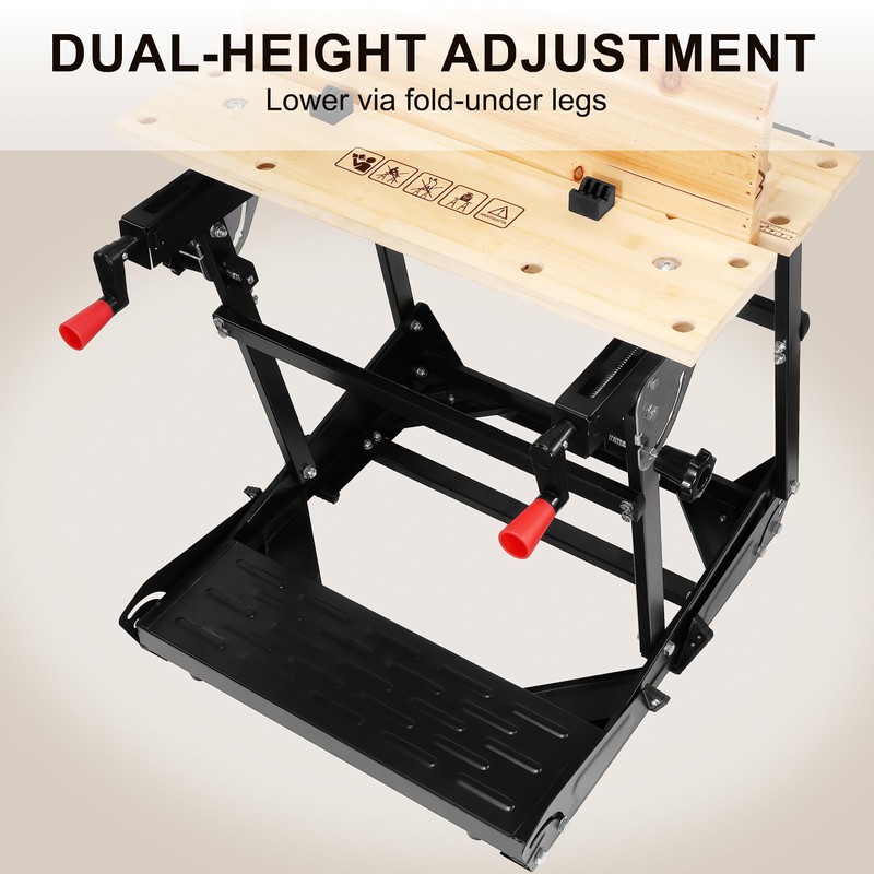 Elevon Multifunctional Workbench, Portable Foldable Workbench, Supports 550 lbs with