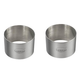 (Pack of 2) Round Food Ring, Stainless Steel (3.5" D x 2"H)