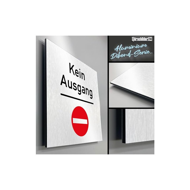 Türschilder24 Aluminium Dibond Sign, Door Sign, 120 x 120 x