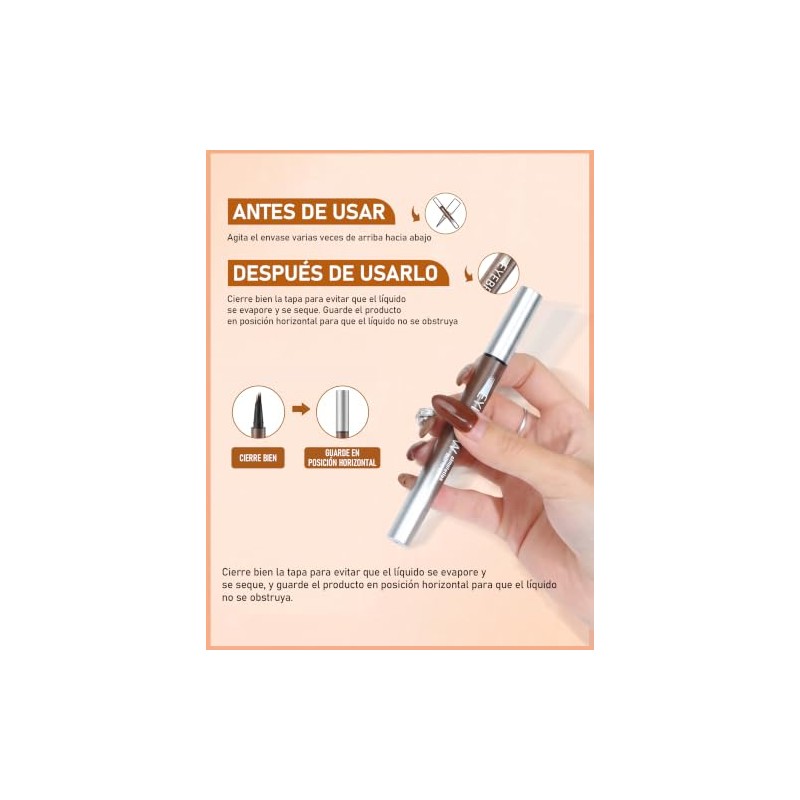 Erinde Lpiz Lquido para Cejas, Resistente al Agua, F204black Brown