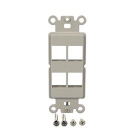 Cooper Wiring Devices 5524-5EGY 3-Port Decorator Insert Adapter for Modular Keystone Data Jack, Gray