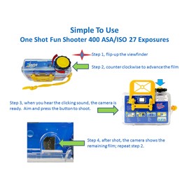 1 Shot 1 Shot Waterproof Disposable Camera C 35mm Underwater Camera C 27 Exposures C ASA/ISO400 Color Film C Single-Use Waterproof Camera for Vacation, Snorkeling, Watersports C 2-Pack
