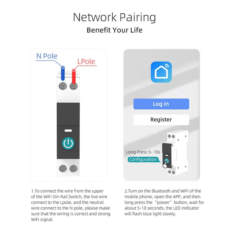 1P Smart Circuit Breaker Wireless Remote Control Disconnect Switch for