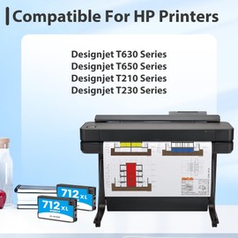 712XL 712 Cyan Ink Cartridge Replacement for HP 712 XL 712XL Cyan Ink Cartridge 3ED67A for DesignJet T650 T630 T230 T250 T210 & Studio Plotter Printer (2-Pack)