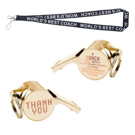Sisadodo Thank You Coaches Whistles with Lanyard Pe Teacher Appreciation Gifts for Women Men Soccer Football Basketball Referee Whistle Inspirational Encouragement Gift for Coach Lifeguard Whistles