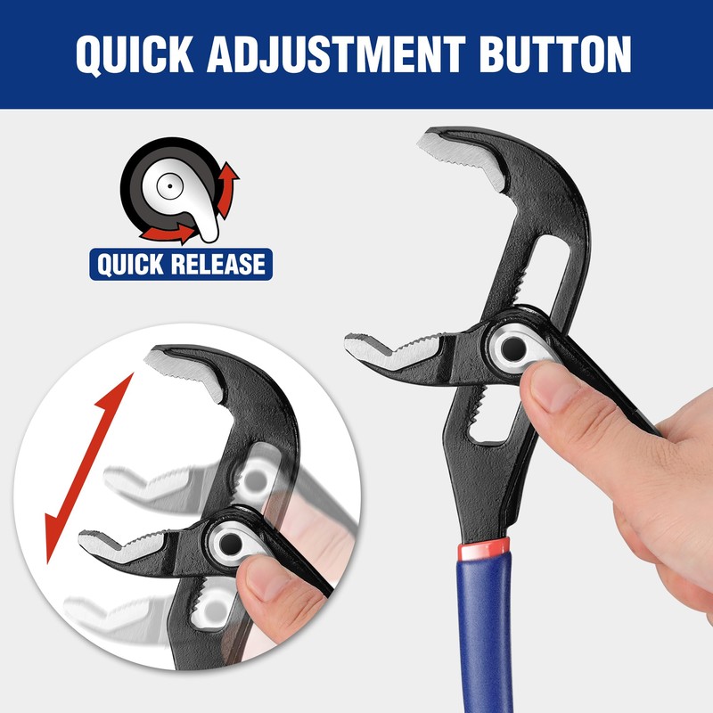 WORKPRO 2-Piece Set of 2 Adjustable Power Strip Pliers 200