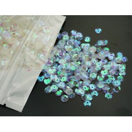 Bilipala Bulk Clear Sequins, Crystal Iridescent Spangles for DIY Crafts, Embroidery, 6mm, About 3000 Pieces
