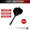 Champify 6 x OneFlow Dart Shafts with Flight - Black