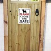 PLEASE CLOSE THE GATE DOG THEME METAL SIGN 200MM X