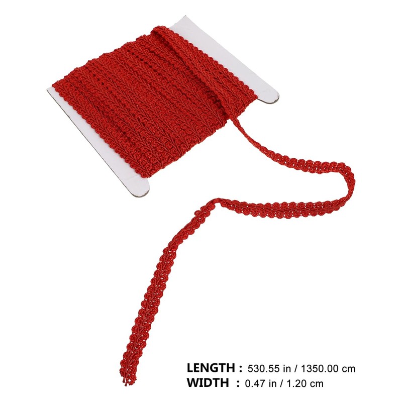 Red Polyester Braid Trim Ribbon, 15 Yards for Sewing, Home