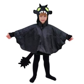 WiMi Black Dragon Size 122-128 for Children Dinosaur Costume Carnival Children's Birthday Party