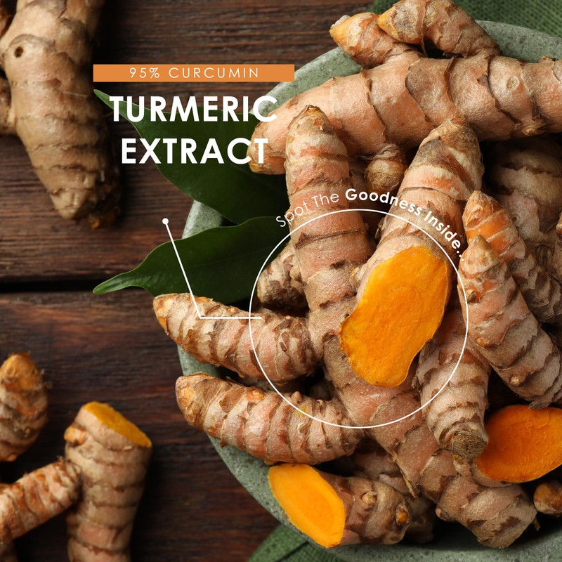 Turmeric Curcumin 95 Tablets 3000mg with BioPerine® & Ginger –