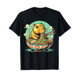 Capybara Eating Ramen Noodles T-Shirt
