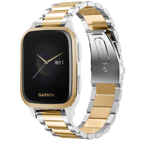 Compatible with Garmin Venu Sq Bands, Lvbu Stainless Steel Metal