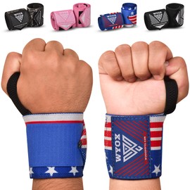 WYOX Weightlifting Wrist Wraps 12" Professional Quality Wrist Support with Heavy Duty Thumb Loop Best Wrap for Powerlifting Competition Strength Training Bodybuilding Gym Workout Bands for Stability