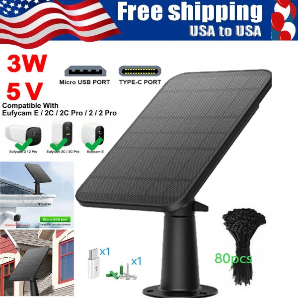 Unbranded 3W 5V Camera Outdoor Solar Panel for USB Power