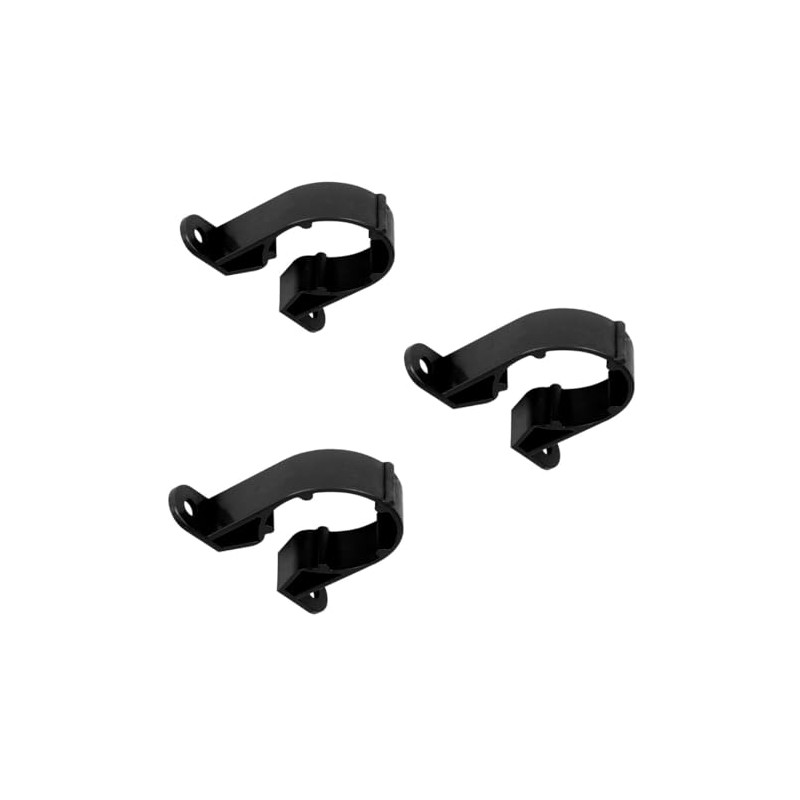 PVC Pipe Clips, 40mm, Black, Pack of 3, Solvent Weld