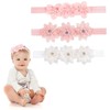 3 Diademas para Bebe Niña,moños para Bebe Rosa y Blanco