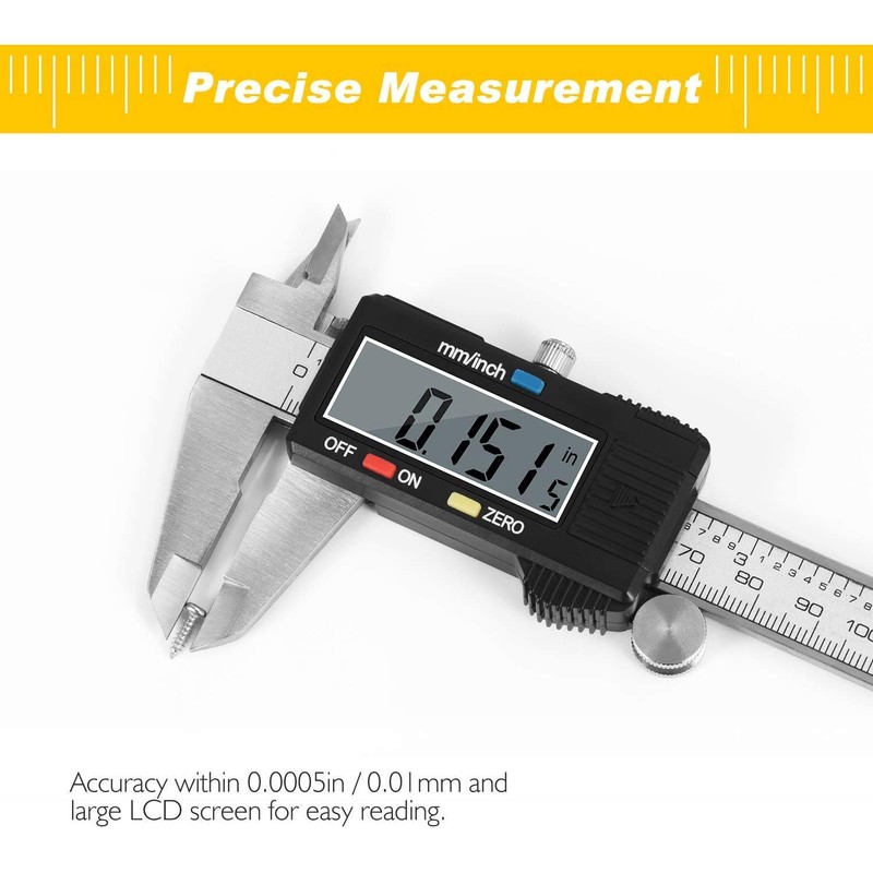 Adoric Digital Caliper, Electronic Digital Caliper Stainless Steel Body with