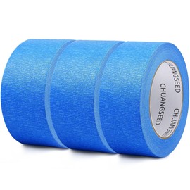 CHUANGSEED 3-Pack Painters Tape 48mm x 54m Blue Masking Tape Bulk - General Painting Painter's Tape Artisan Grade Wall Trim Tape (Blue)