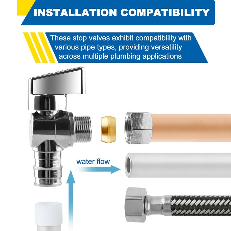 1/4 Turn Angle Stop Valve, 1/2" Expansion Pex F1960 X