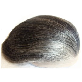 N.L.W. Human Hair Toupee for men natural black with 40% gray color hair units NLW European Human Hair Pieces Mens 10x8 fine Swiss Lace human hair replacement system for man #1B40