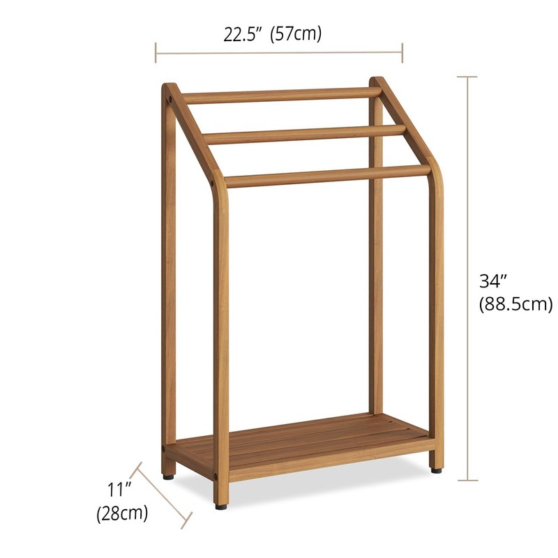 The Original Sula Versatile Teak Towel Rack - A. Towel