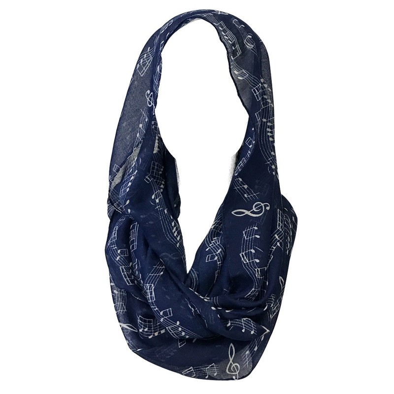 Wrapables® Lightweight Musical Notes Infinity Scarf, Blue