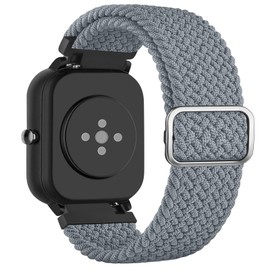 Nylon Fabric Straps for Garmin Venu Sq/Venu Sq 2/Venu Sq Music/Venu Sq 2 Music Smart Watch,Wristband Quick Release Bands Replacement for Garmin Venu Sq 2 Music/Garmin Venu Sq (Blue Gray)