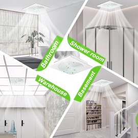 SL-JIJI Bathroom Exhaust Ceiling Fan Cover,12 Inch Exhaust Vent Cover, Ceiling Fan Grille Replacement with Spring Clips for Ventilation or Wall-Mount Fans (12 inches)