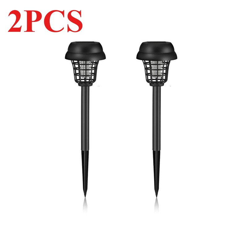 2/12-Pack Solar Bug Zapper Garden Lights – Automatic Outdoor Flying-Insect