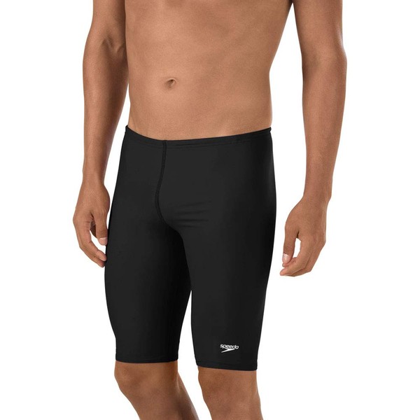 Speedo Men's Swimsuit Jammer PowerFlex Eco Solid Adult,New Black,36