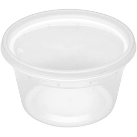 Asporto Microwavable To-Go Container - BPA Free Round Soup Container with Clear Plastic Lid - Catering & Takeout - 12 oz - Clear - Plastic - Disposable - 100ct Box - Restaurantware