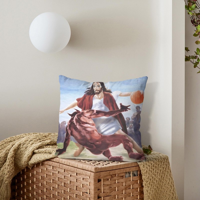 Conank Jesus Throw Pillowcase with Hidden Zipper Cozy Soft Square