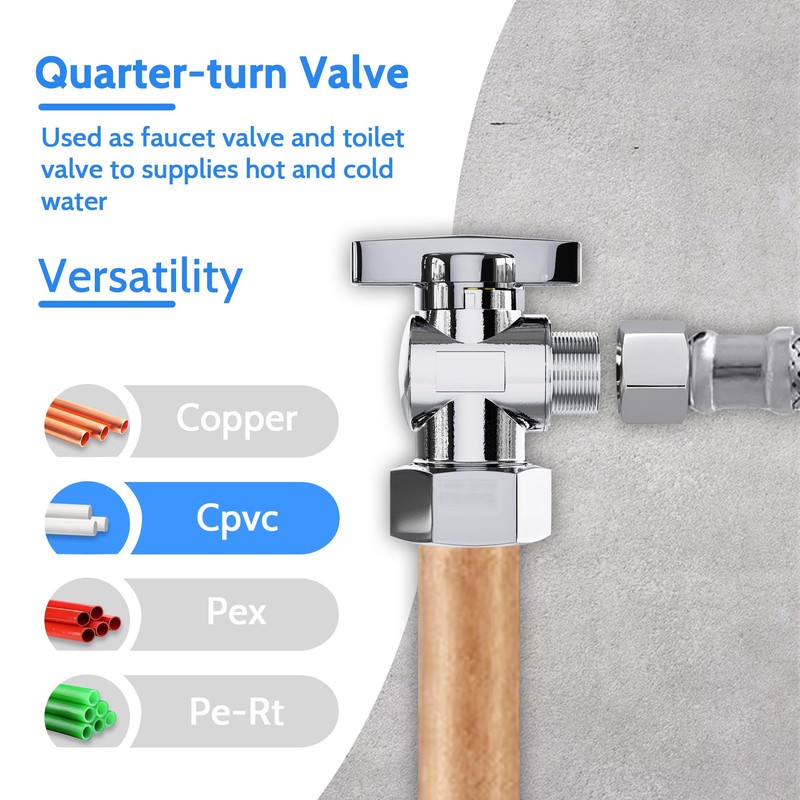 VINTEX 2 Pack Complete Toilet Set Valve，1/2 in. NOM Inlet