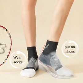 1 Pair Of Compression Socks, Open Toe Ankle Brace, Sports Ankle Protection To Prevent Sprain Plantar Fasciitis Socks, Ankle Support, Reduce Swelling, Foot Pain And Tendinitis, And Increase Blood Circulation （ Black, L )