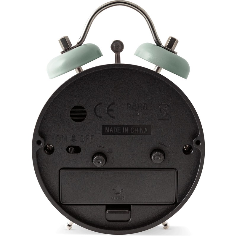 Acctim Shefford Analogue Faux Double Bell Small Alarm Clock (Sage)